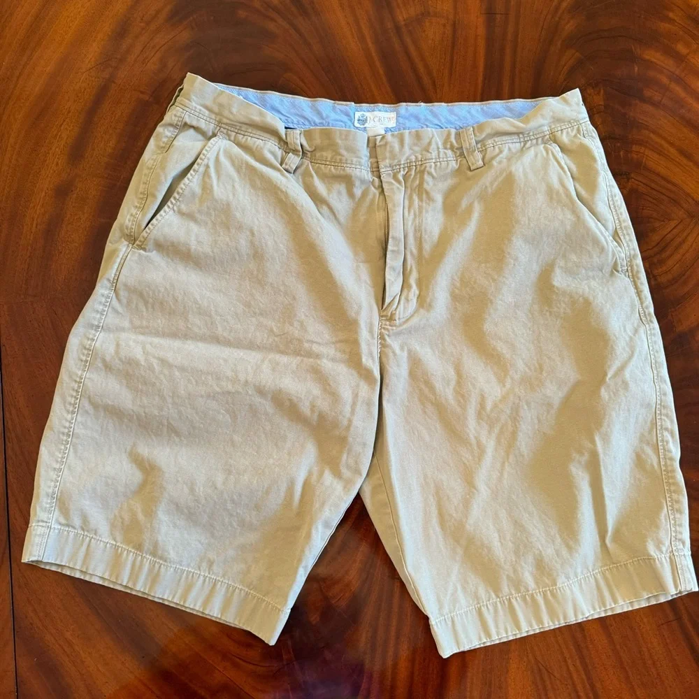 J.Crew Club Chino Shorts Mens 35 Khaki Cotton 10.5”